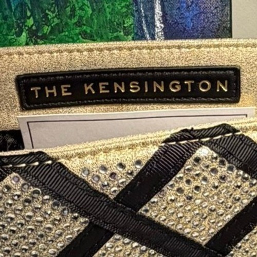 Kurt Geiger London Kensington Bows Gold Crystal Embellished Shoulder Bag New - Picture 9 of 9